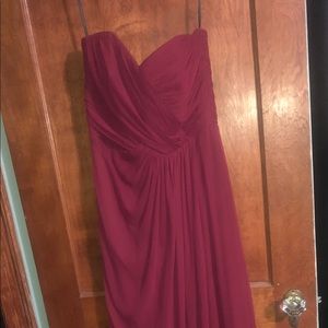 Dessy Collection Burgundy Bridesmaid Dress